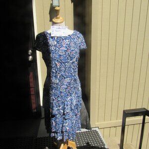#344  WOMEN'S EASY PULL-ON DRESS WITH RUFFLES BY BONMARCHE  (SIZE 16)